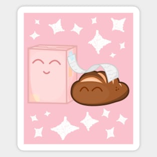 Cute Bread And Box Happy Hug With Stars Magnet